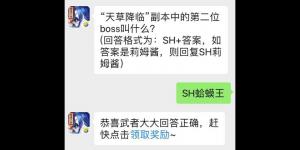 “天草降临”副本中的第二位boss叫什么？侍魂手游每日问答试炼6月30日