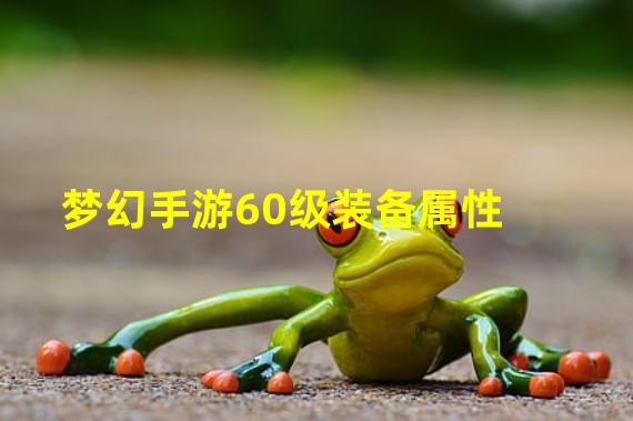 梦幻手游60级装备属性