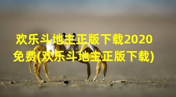 欢乐斗地主正版下载2020免费(欢乐斗地主正版下载)