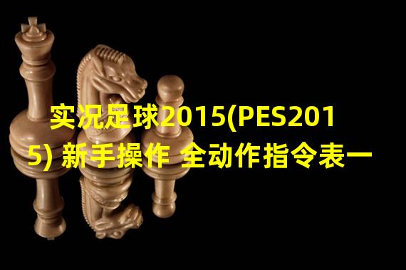 实况足球2015(PES2015) 新手操作 全动作指令表一览