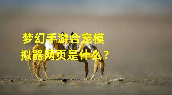 梦幻手游合宠模拟器网页是什么？