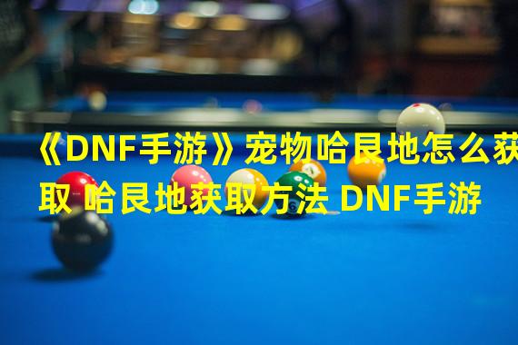 《DNF手游》宠物哈艮地怎么获取 哈艮地获取方法 DNF手游