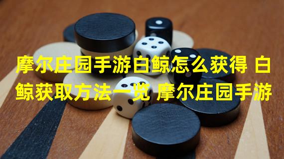 摩尔庄园手游白鲸怎么获得 白鲸获取方法一览 摩尔庄园手游