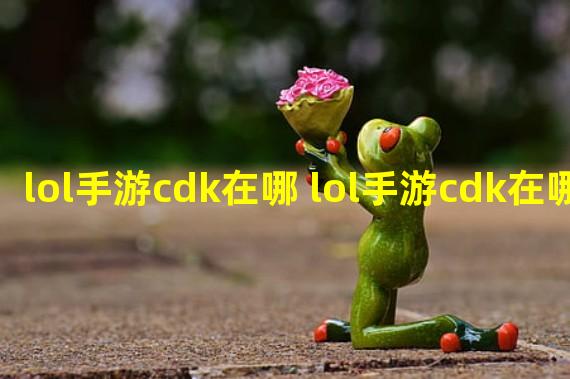 lol手游cdk在哪 lol手游cdk在哪兑换