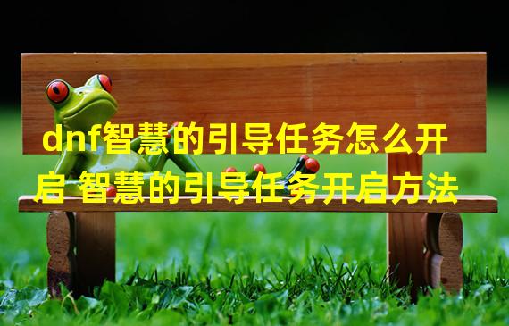 dnf智慧的引导任务怎么开启 智慧的引导任务开启方法