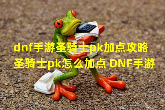 dnf手游圣骑士pk加点攻略 圣骑士pk怎么加点 DNF手游