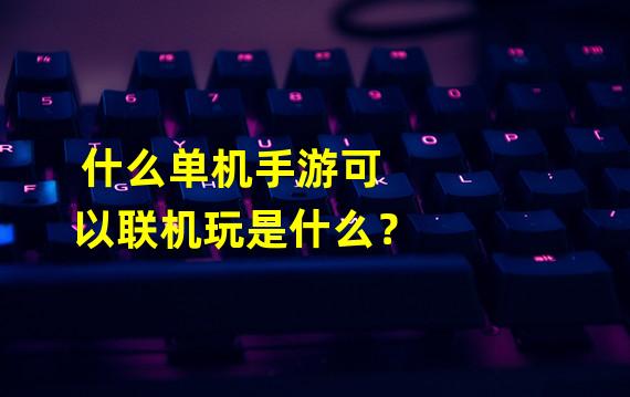 什么单机手游可以联机玩是什么？