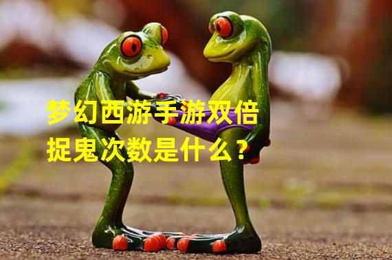 梦幻西游手游双倍捉鬼次数是什么？