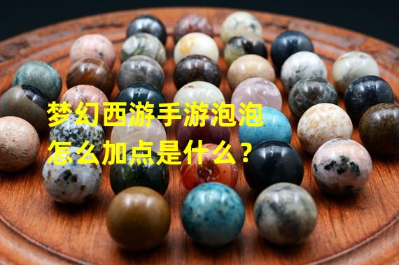 梦幻西游手游泡泡怎么加点是什么？