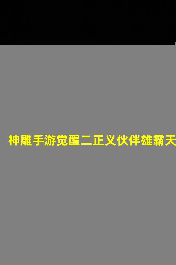 神雕手游觉醒二正义伙伴雄霸天