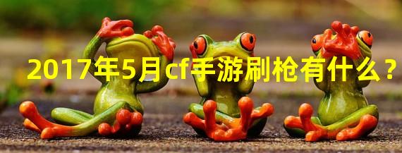 2017年5月cf手游刷枪有什么？